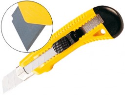Cúter Q-Connect cuchilla ancha amarillo